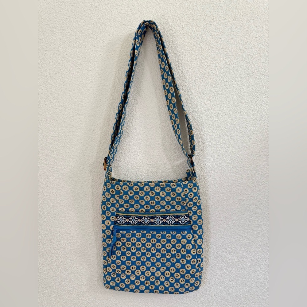 Vera Bradley Colorful Patterned Rivera Blue Crossbody Hipster